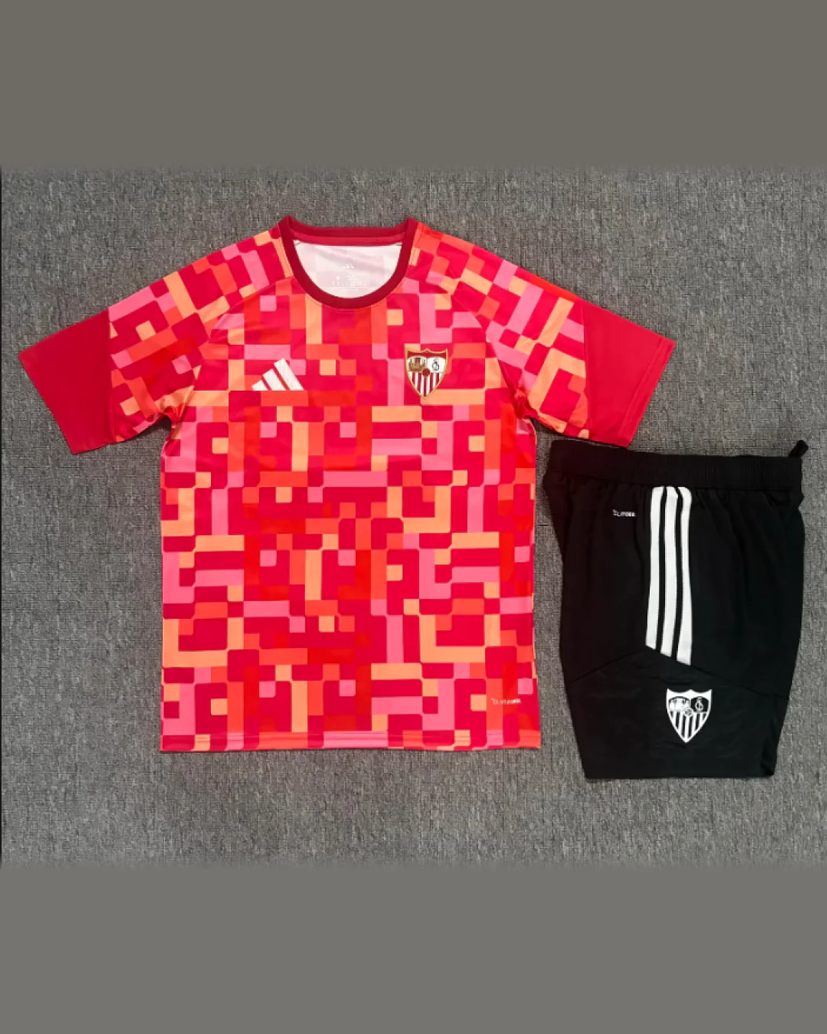 Sevilla Sevilla Pixel Red Pre-Match Kit football jersey