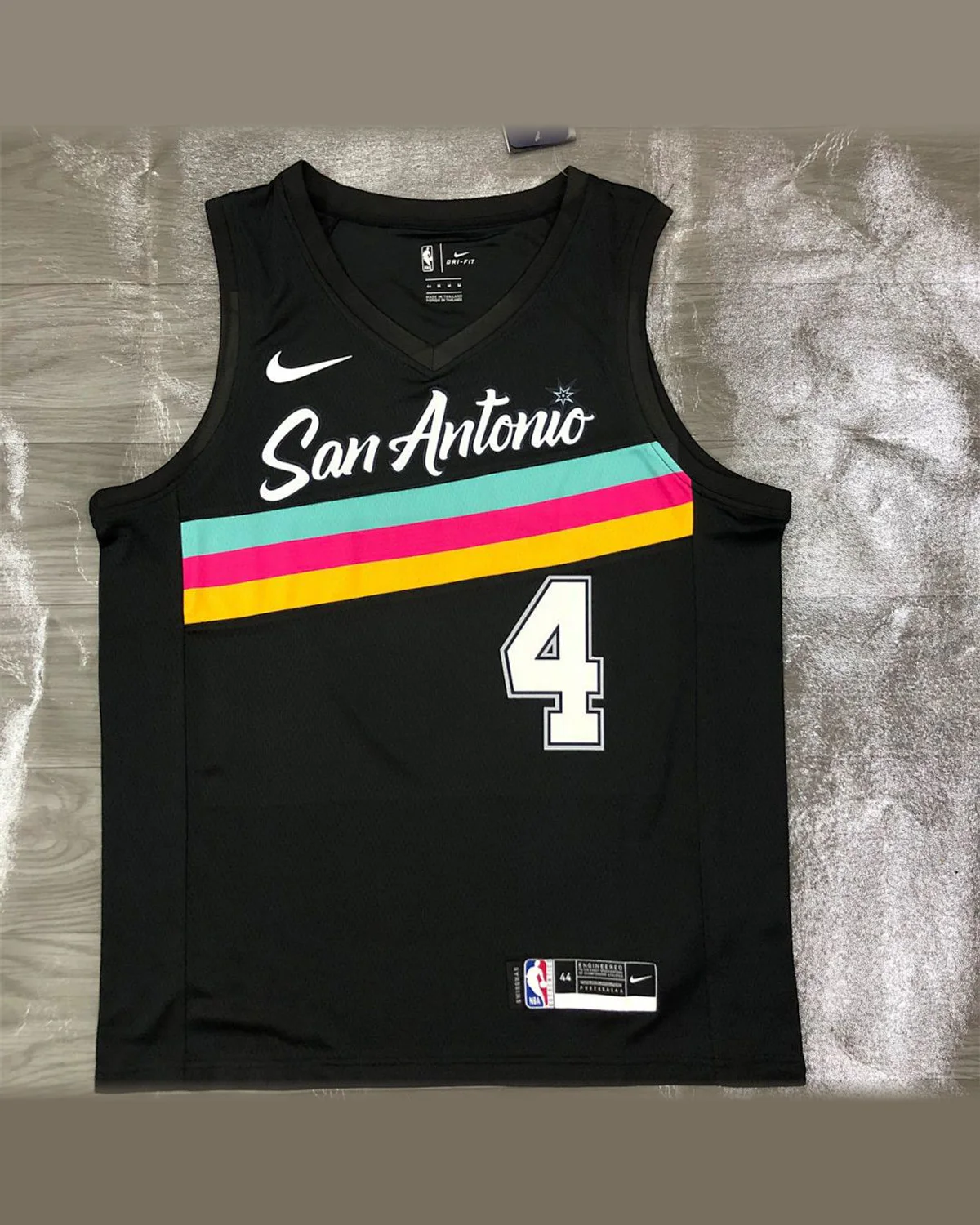 Tottenham Hotspur Tottenham Hotspur San Antonio Spurs V-Neck Black Jersey WHITE#4 football jersey
