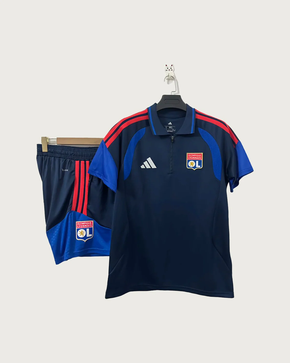 Olympique Lyon Olympique Lyon Navy Polo Set with Shorts football jersey