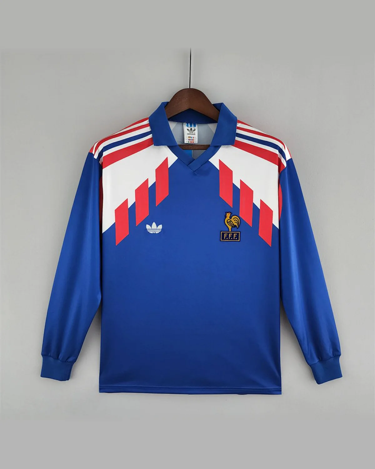 France Retro 88/90 Long Sleeve France Home football jersey