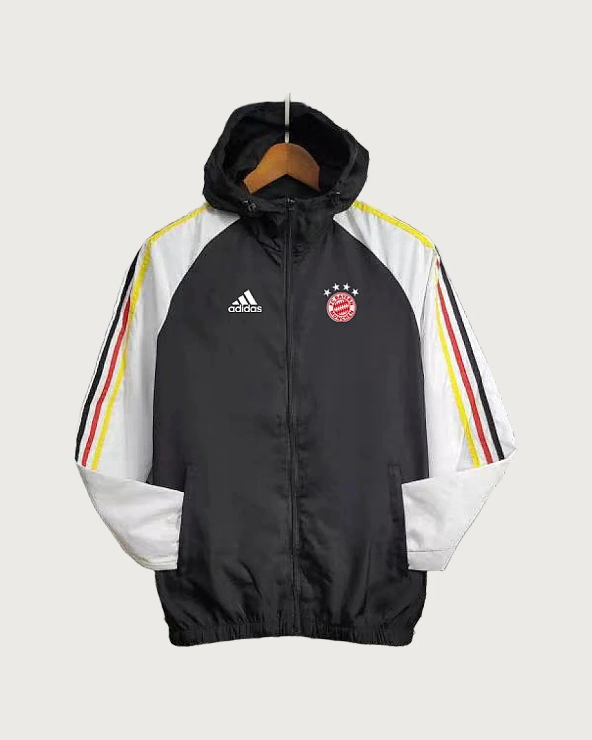 Bayern Munich 2024/25 Bayern Munich Windbreaker Black and White football jersey