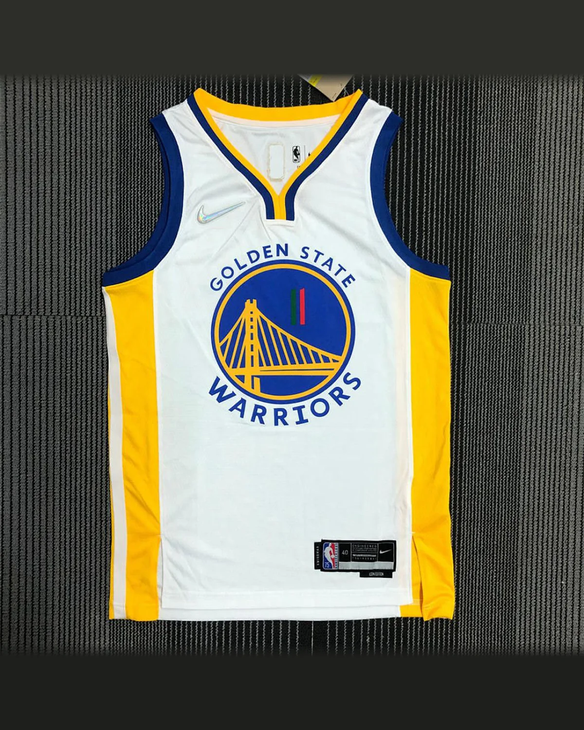 Mexico Golden State Warriors V-Neck Mexico Edition 75th Anniversary White Jersey THOMPSON#11 football jersey