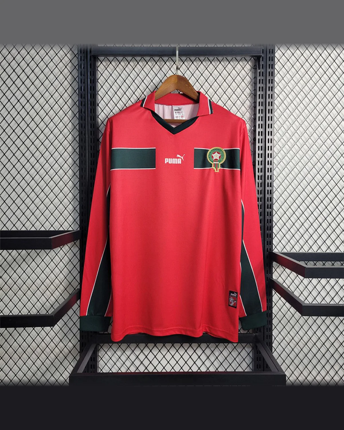 Morocco Retro 1998 Long-sleeved Morocco Second Away football jersey
