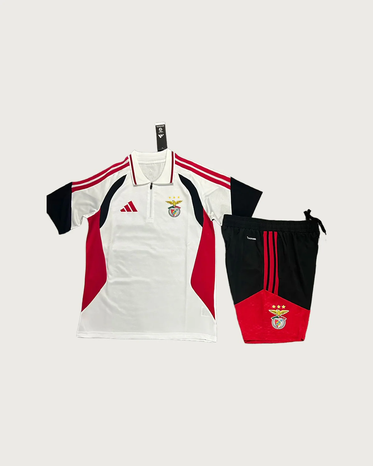 Benfica Benfica White Polo Set with Shorts football jersey