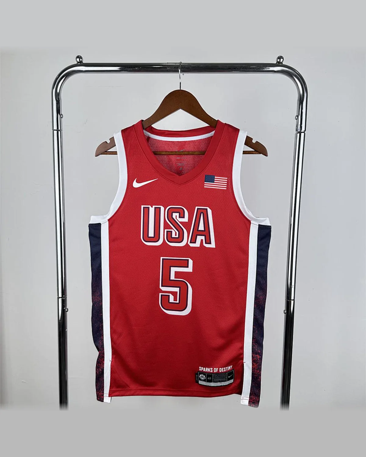 USA USA 2024 Olympic Games Red Jersey EDWARDS#5 football jersey