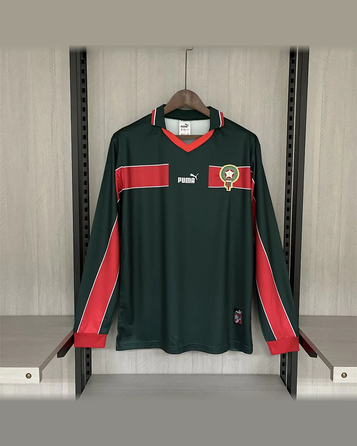 Morocco Retro 1998 Long Sleeve Morocco Home football jersey