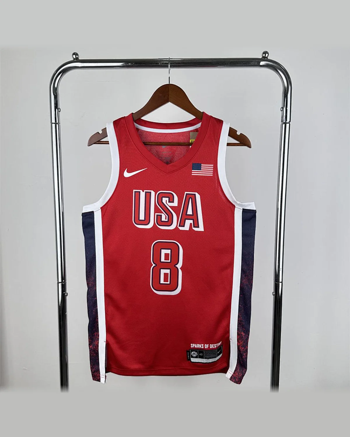 USA USA 2024 Olympic Games Red Jersey LEONARD#8 football jersey