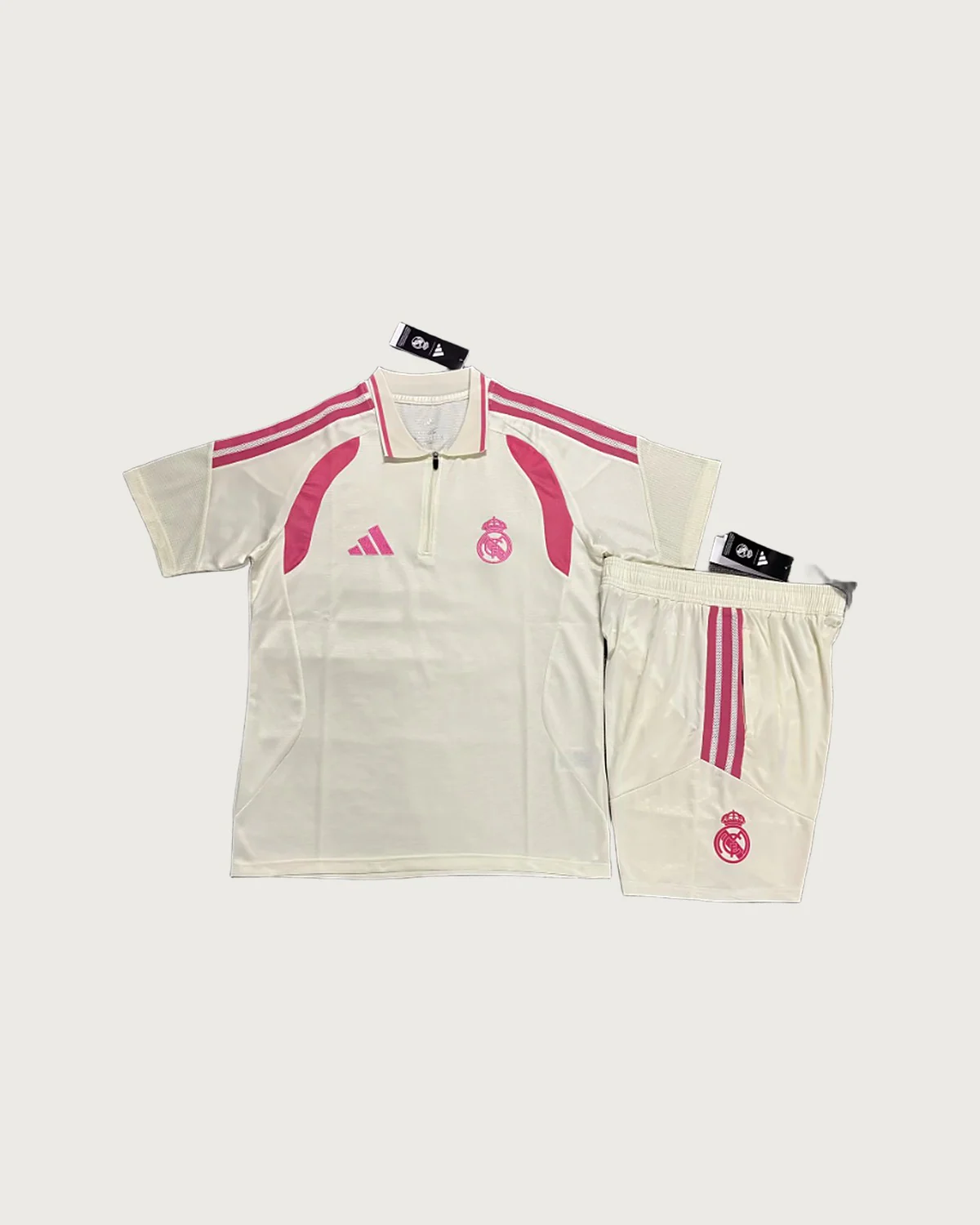 Real Madrid Real Madrid Off-White Polo Set with Shorts football jersey