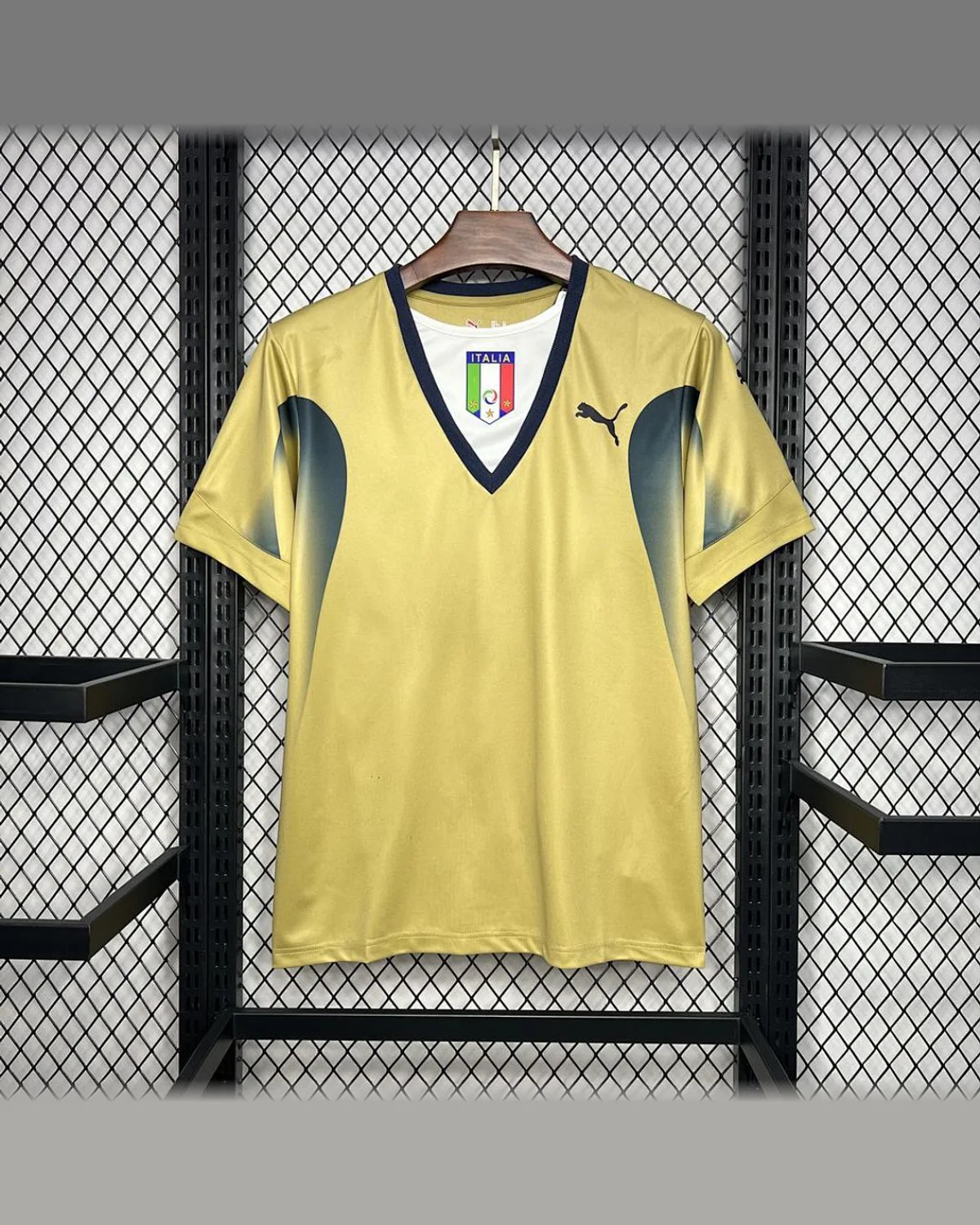 Italy Retro 2006 Italy Golden football jersey