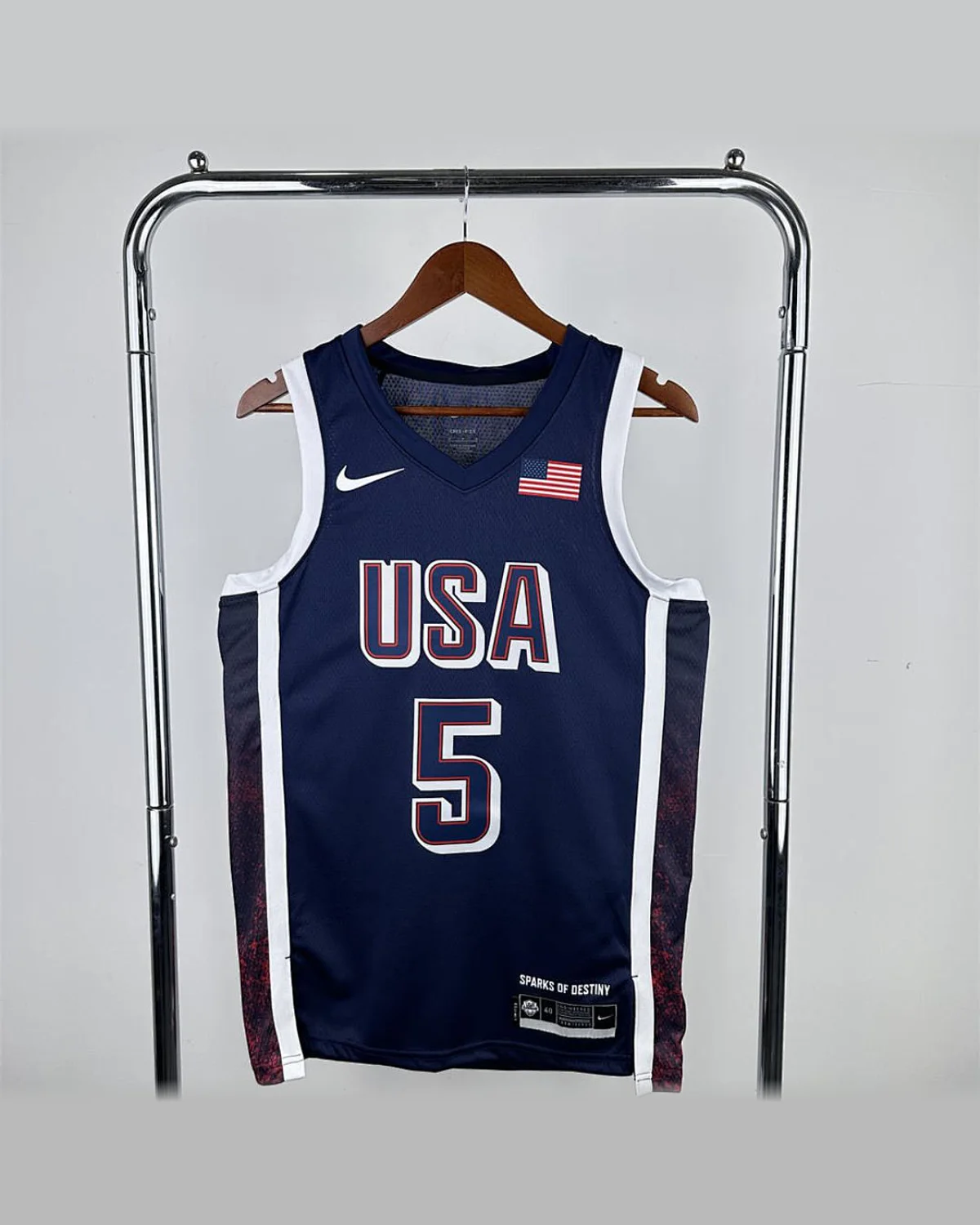 USA USA 2024 Olympic Games Navy Blue Jersey EDWARDS#5 - Player Version football jersey