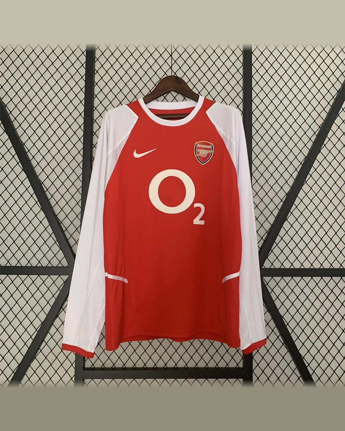 Arsenal Retro 02/04 Long Sleeve Arsenal Home football jersey