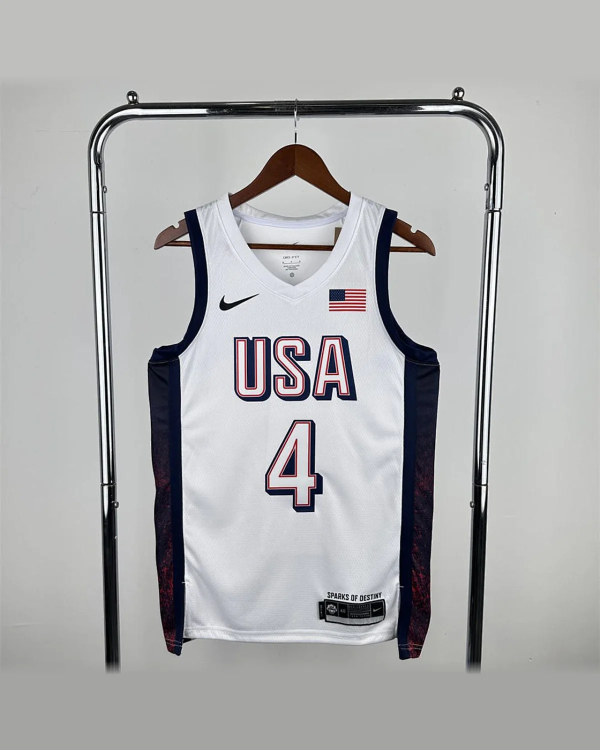 USA USA 2024 Olympic Games White Jersey CURRY#4 football jersey