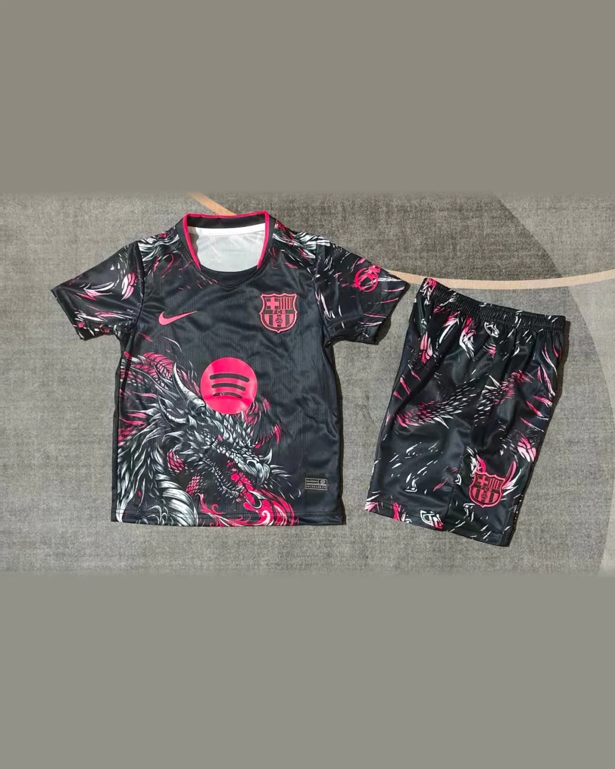 FC Barcelona 2026/27 Barcelona Pink Dragon Kids football jersey