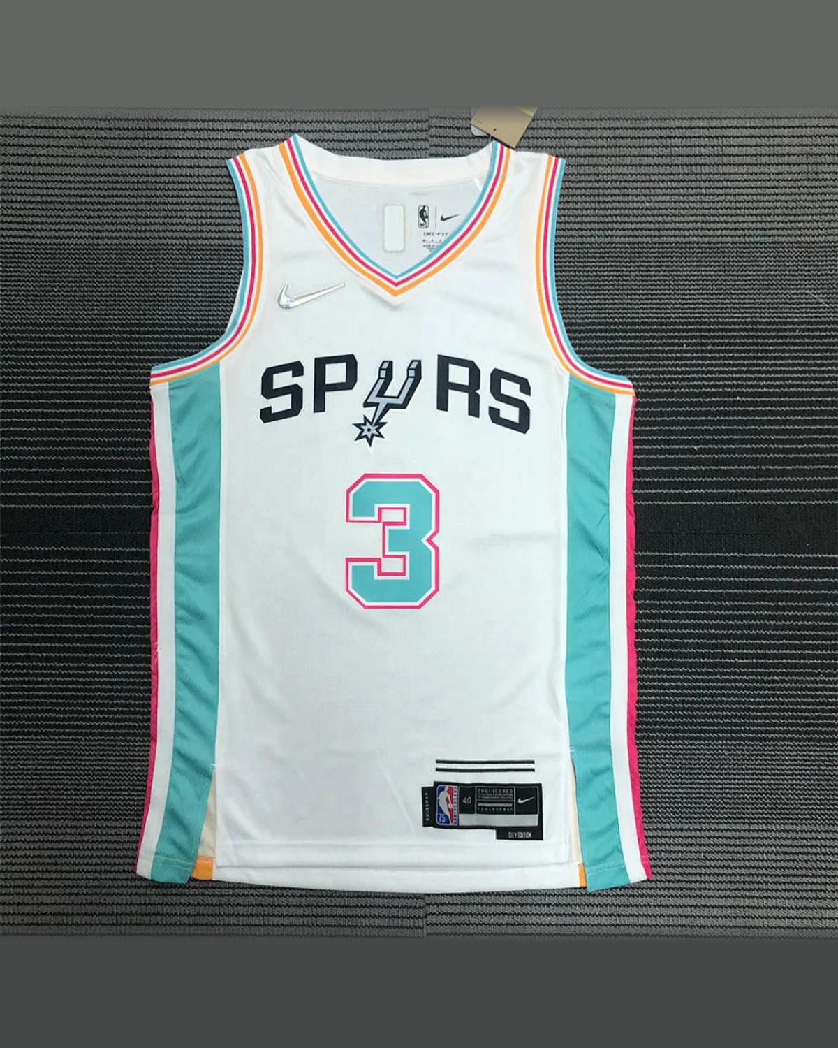 Tottenham Hotspur Tottenham Hotspur San Antonio Spurs V-Neck White 75th Anniversary Jersey JOHNSON#3 football jersey