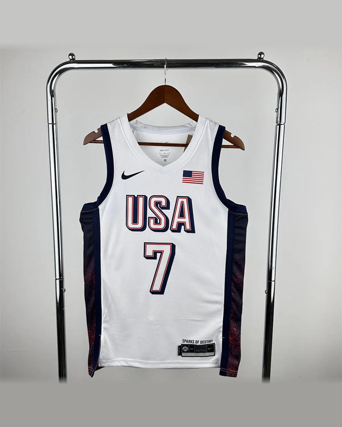 USA USA 2024 Olympic Games White Jersey DURANT#7 football jersey