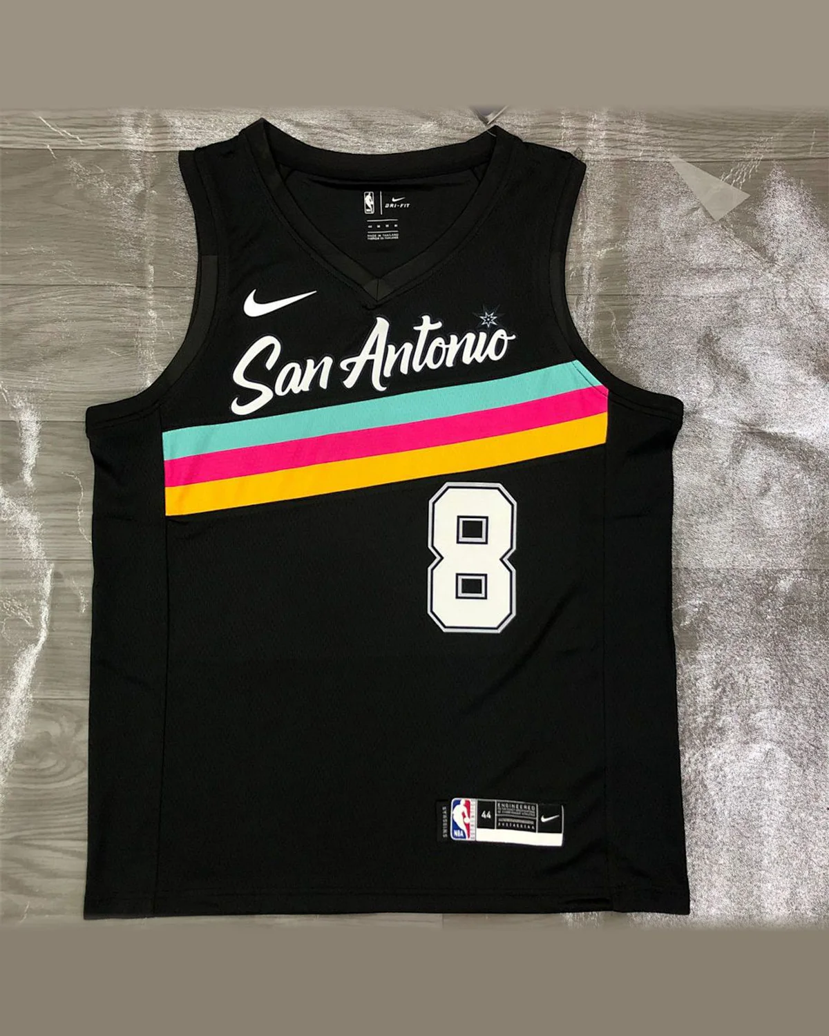 Tottenham Hotspur Tottenham Hotspur San Antonio Spurs V-Neck Black Jersey MILLS#8 football jersey
