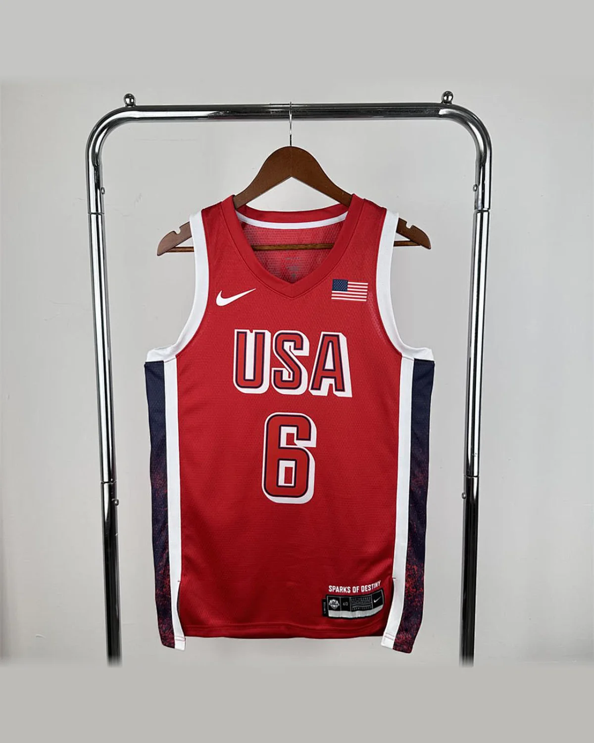 USA USA 2024 Olympic Games Red Jersey JAMES#6 football jersey