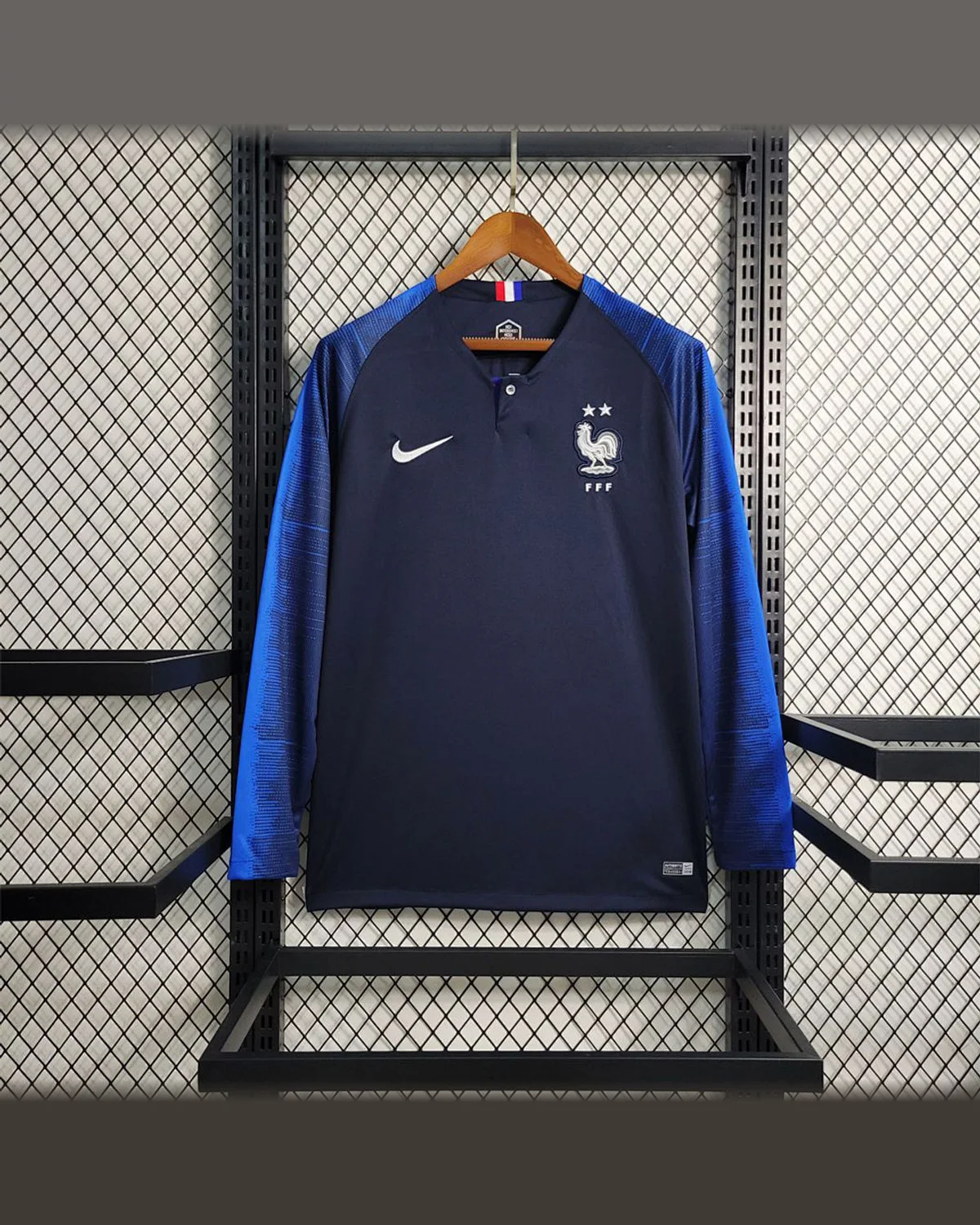 France Retro 2018 World Cup France Home Long Sleeve football jersey