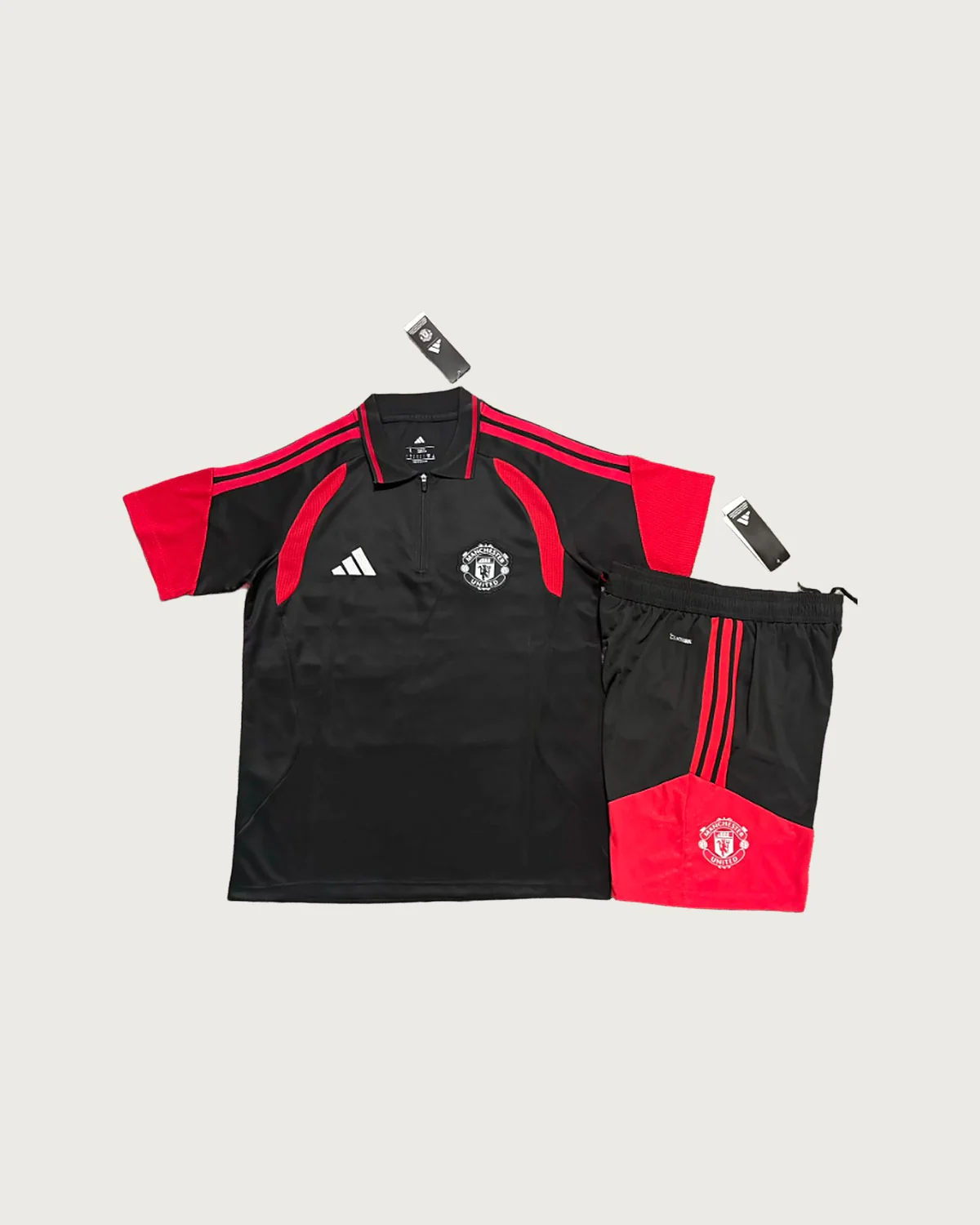 Manchester United Manchester United Black Polo Set with Shorts