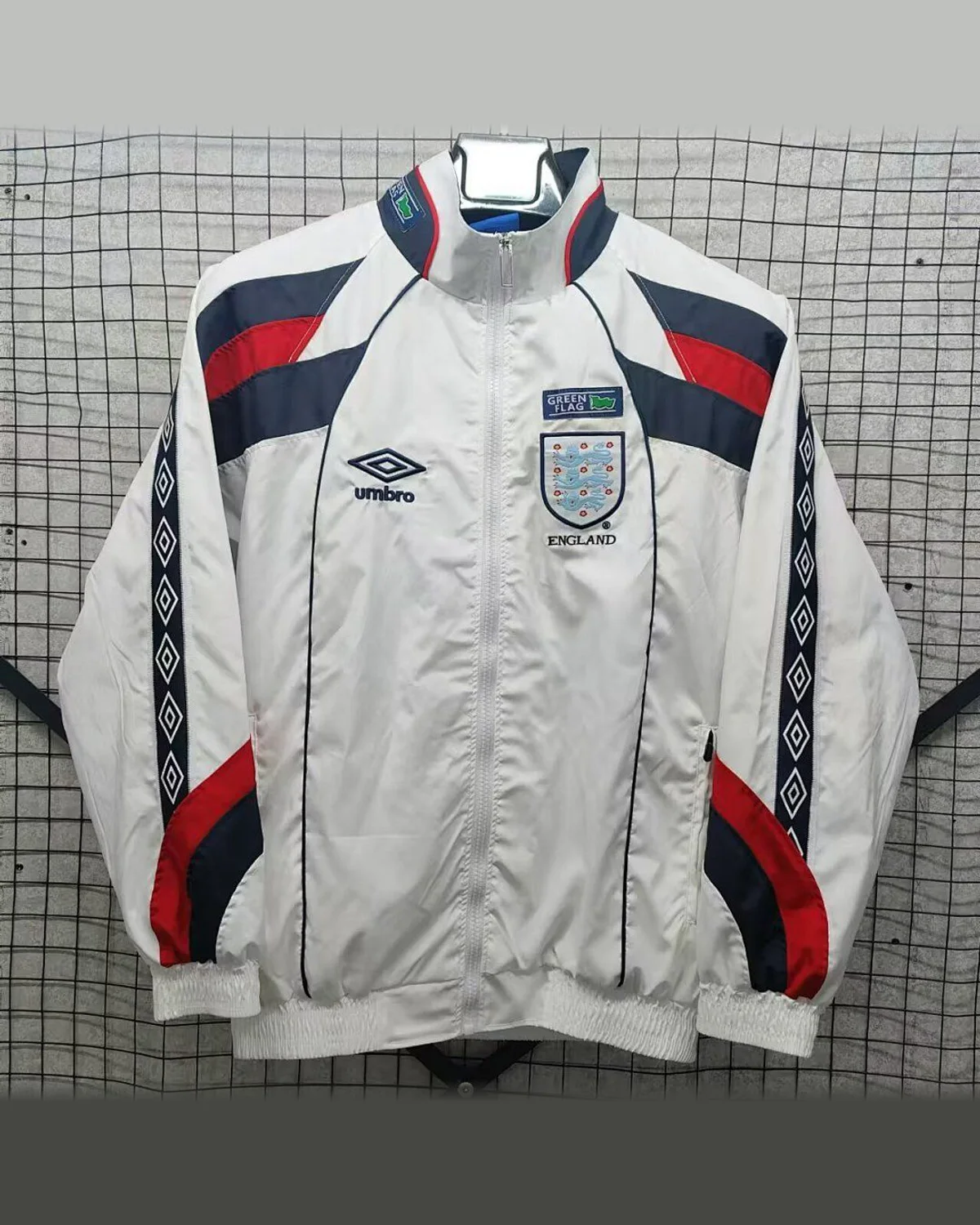 England 1998 England Home Retro Single-sided Windbreaker. football jersey