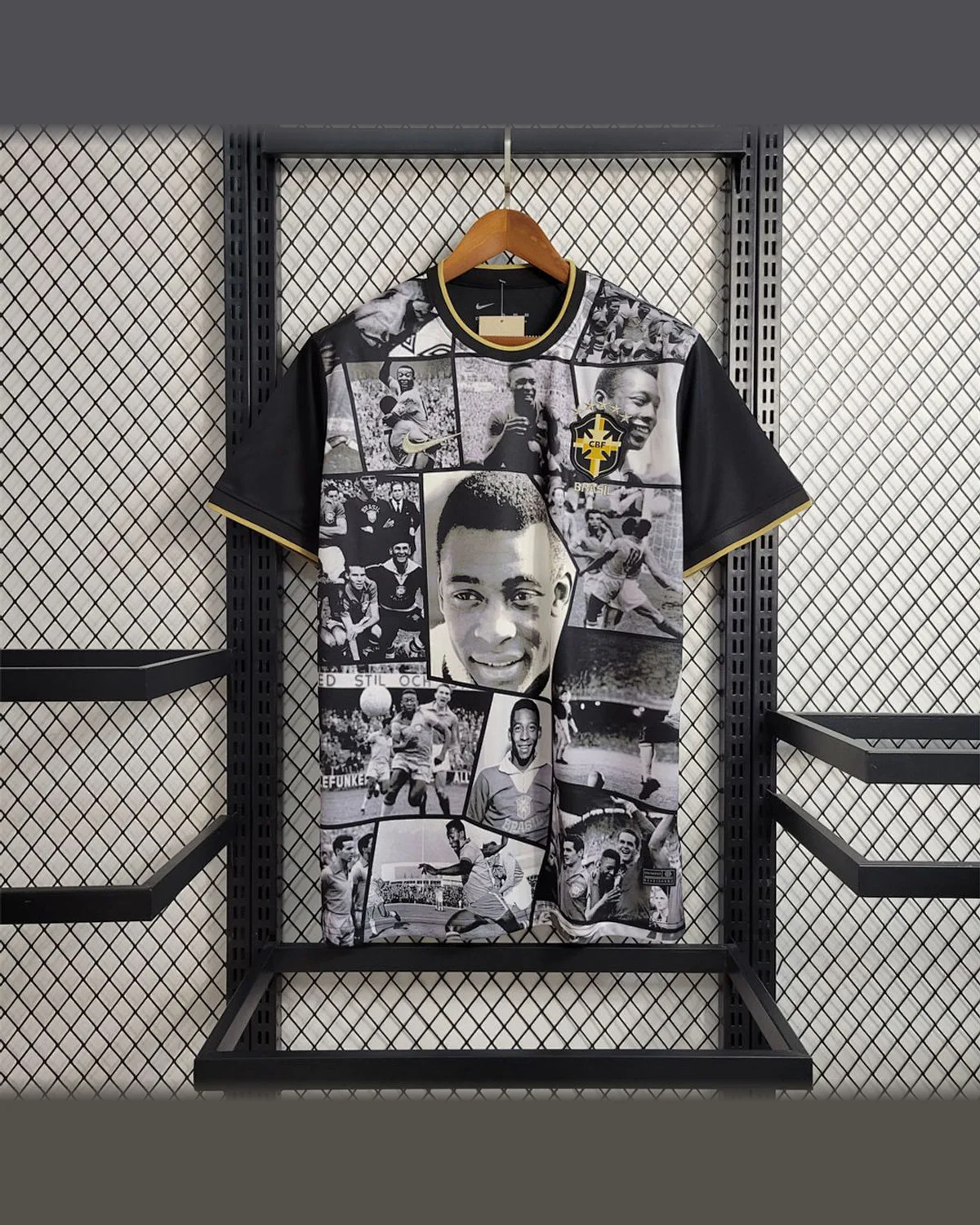 Brazil Brazil PELé Commemorative Black XX football jersey