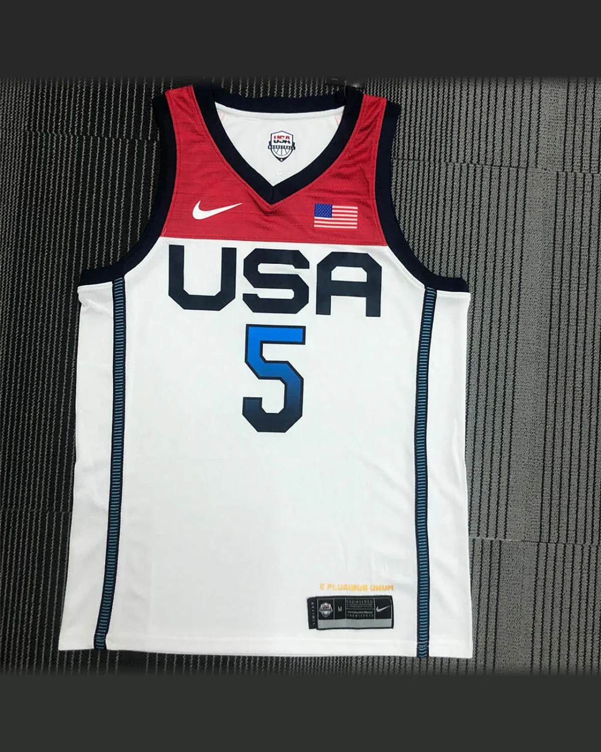 USA USA National White Jersey LAVINE#5 football jersey