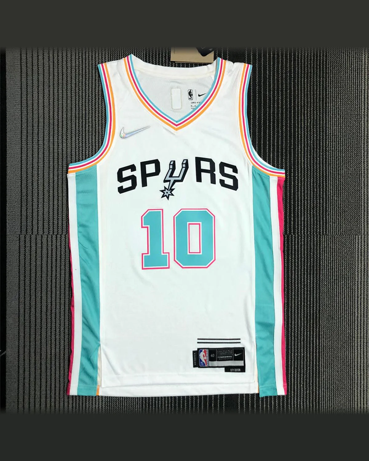 Tottenham Hotspur Tottenham Hotspur San Antonio Spurs V-Neck White 75th Anniversary Jersey DeROZAN#10 football jersey