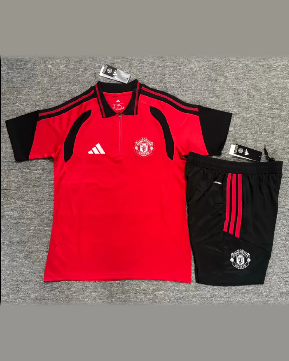 Manchester United 2026/27 Manchester United Red Polo Shirt Set With Black Trousers football jersey