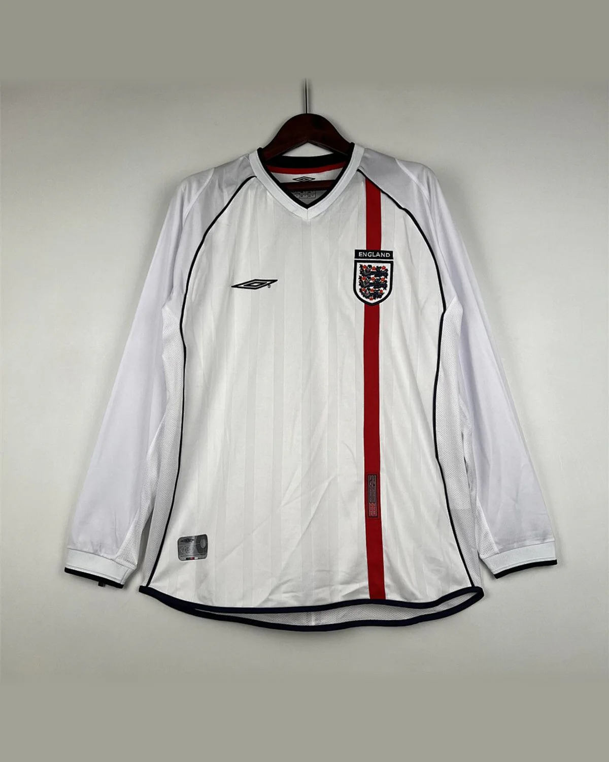 England Retro 2002 Long Sleeve England Home football jersey