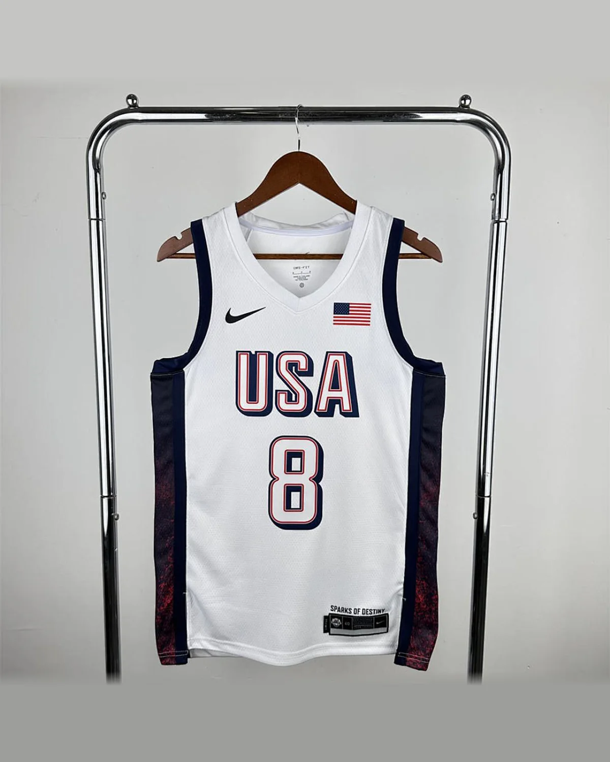 USA USA 2024 Olympic Games White Jersey LEONARD#8 football jersey