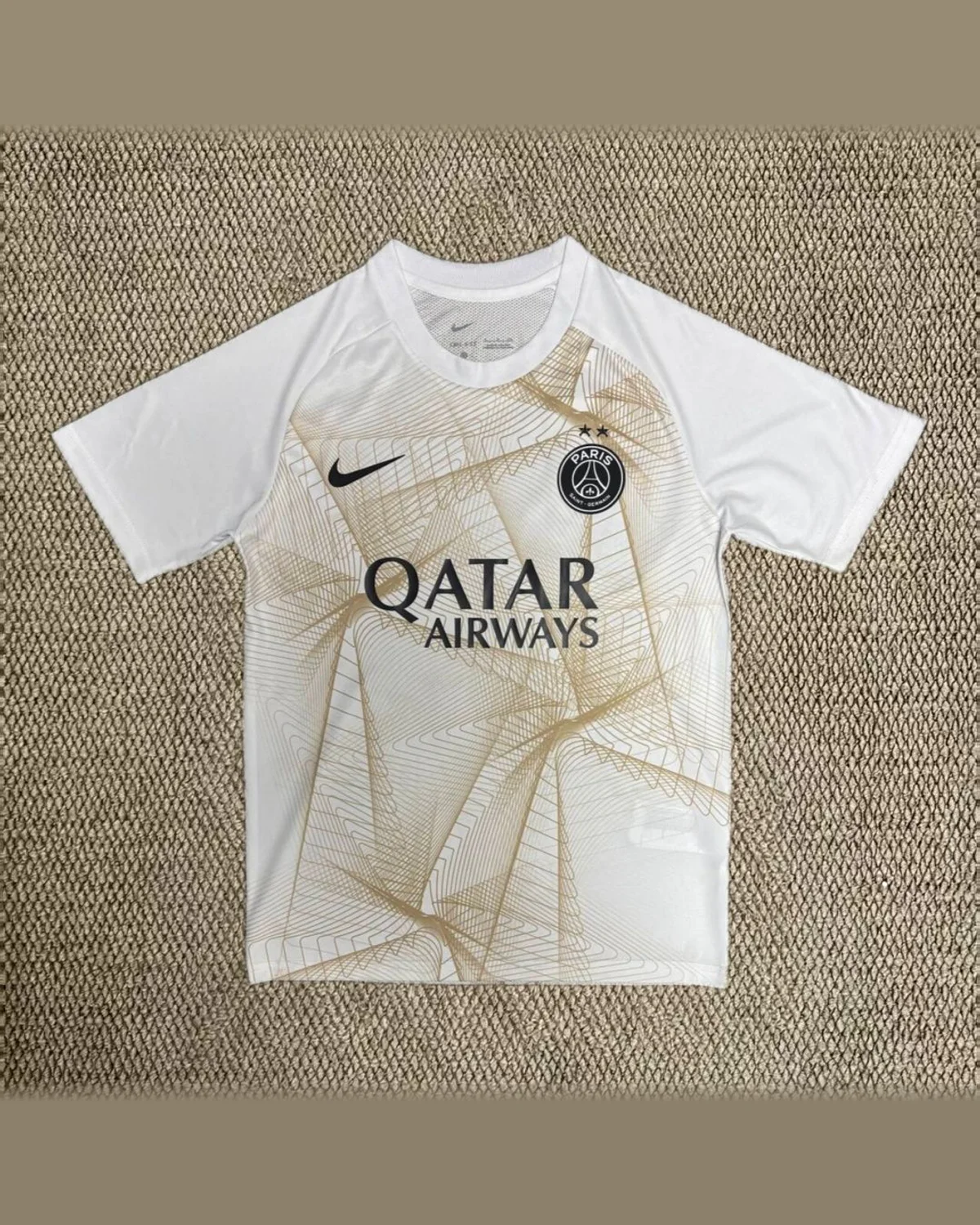 Paris Saint-Germain 2026/27 Paris Champions League Pre-Match White Gold football jersey