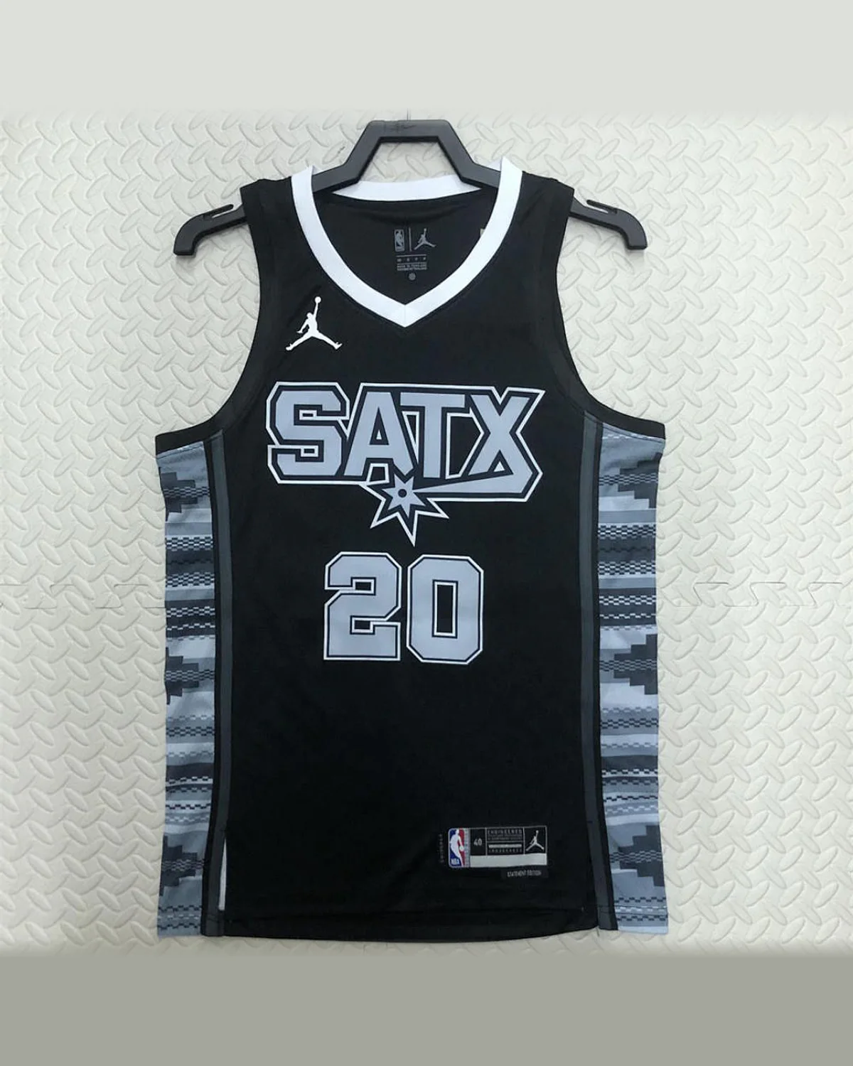 Tottenham Hotspur Tottenham Hotspur San Antonio Spurs V-Neck Black Jersey GINOBILI#20 football jersey