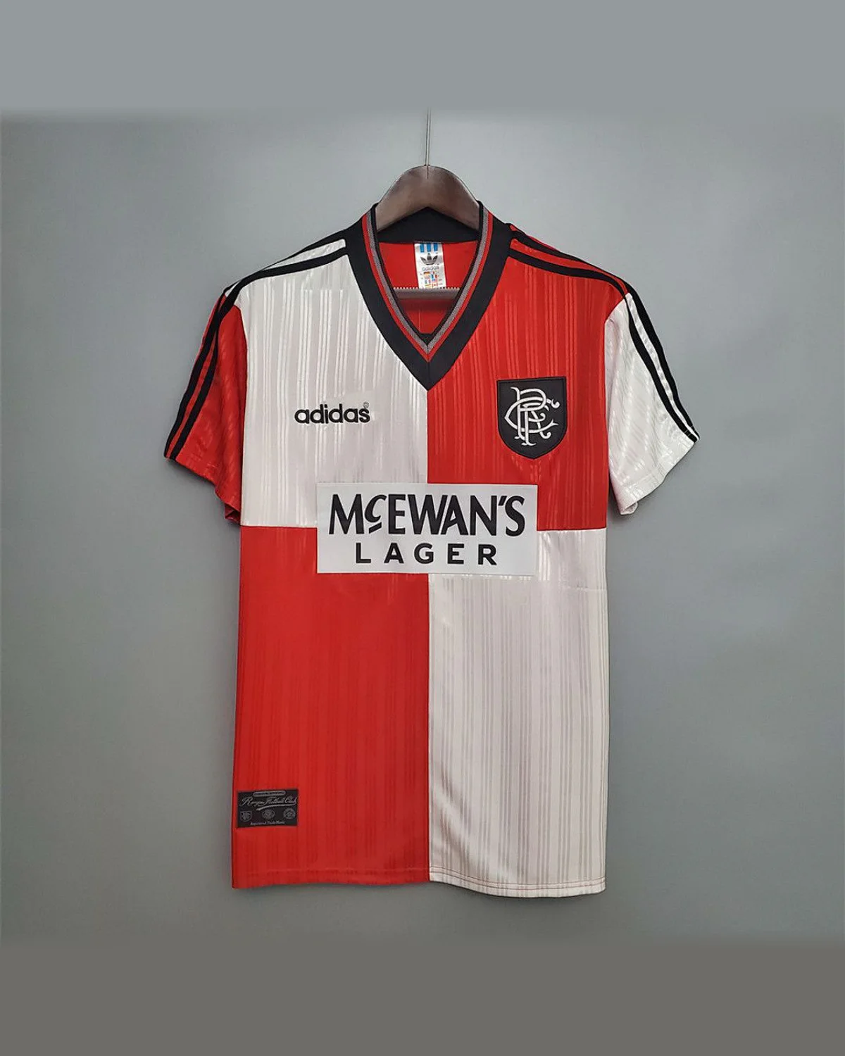 Rangers Retro 1995/96 Rangers Red and White football jersey