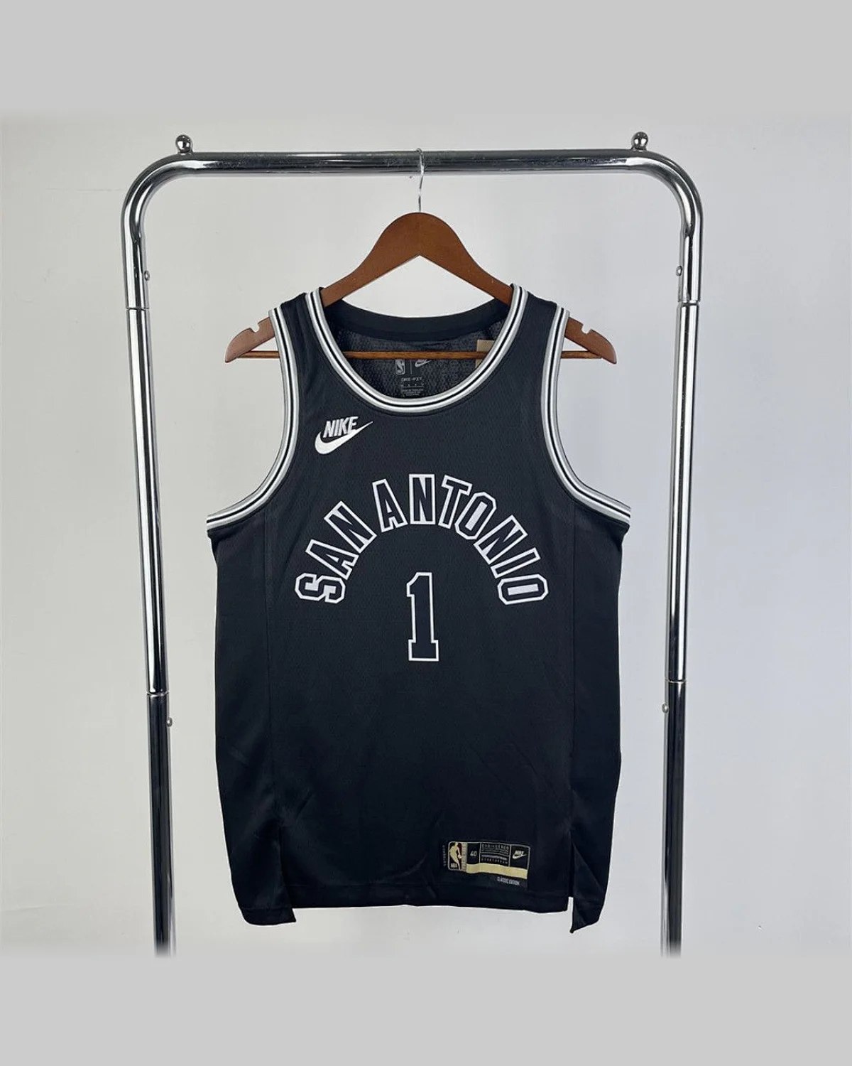 Tottenham Hotspur Tottenham Hotspur San Antonio Spurs Round Neck Black Jersey WEMBANYAMA#1 - Player Version football jersey