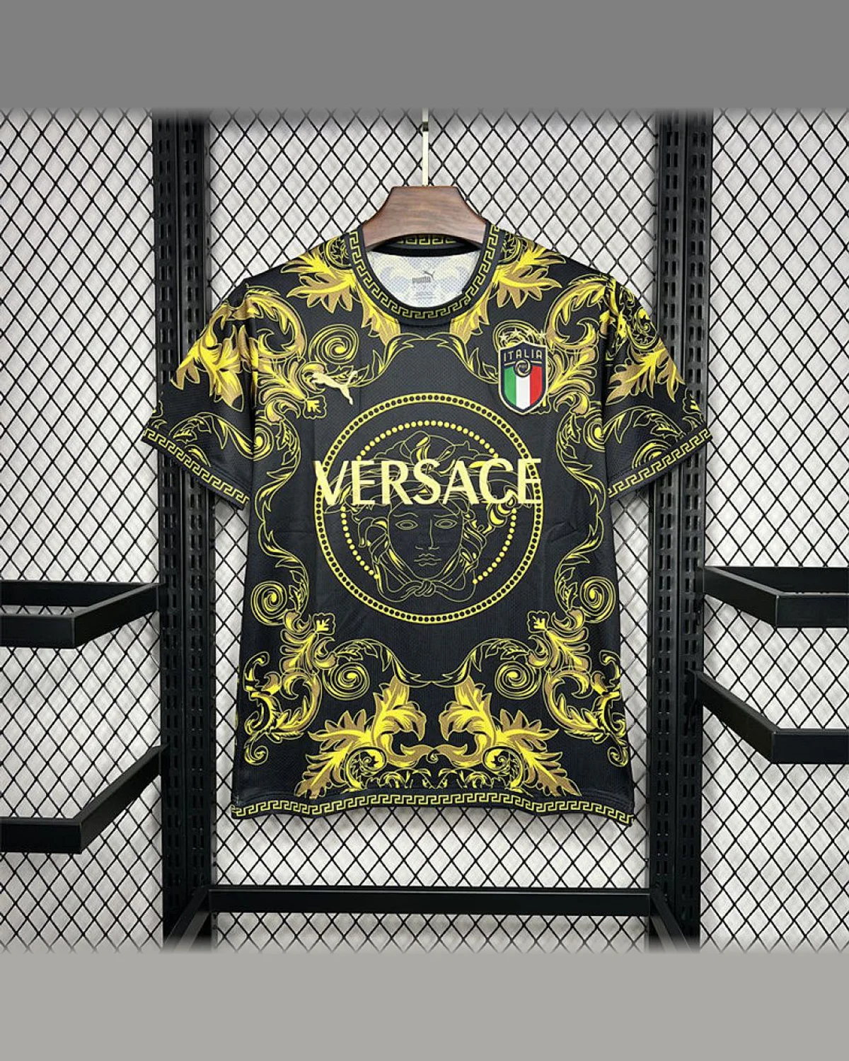 Italy Italy 2022/23 Versace Co-Branded Edition Jersey-Gold football jersey