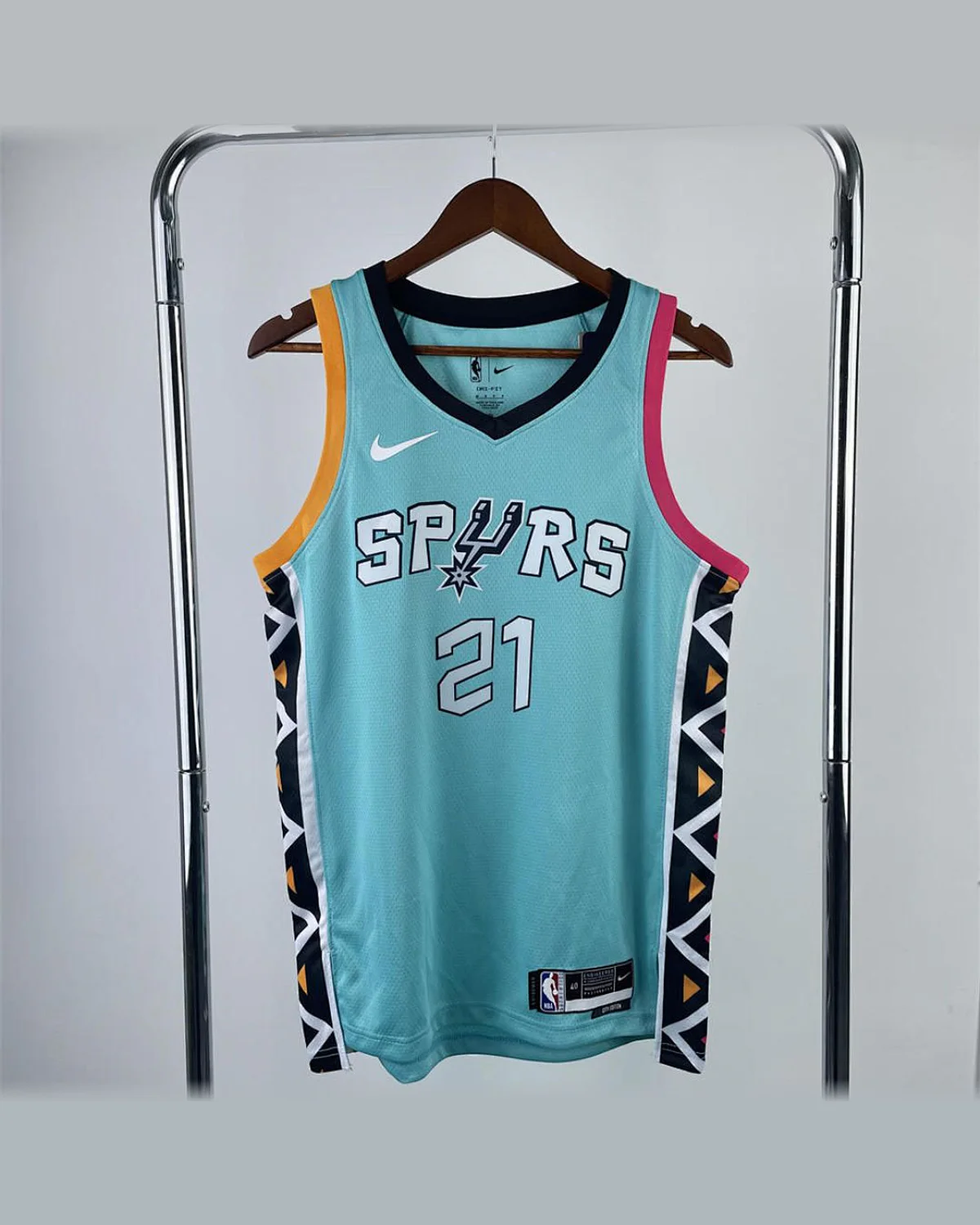 Tottenham Hotspur Tottenham Hotspur San Antonio Spurs V-Neck Cyan Jersey DUNCAN#21 football jersey