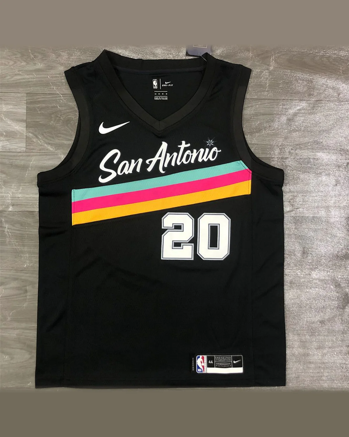 Tottenham Hotspur Tottenham Hotspur San Antonio Spurs V-Neck Black Jersey GINOBILI#20 football jersey