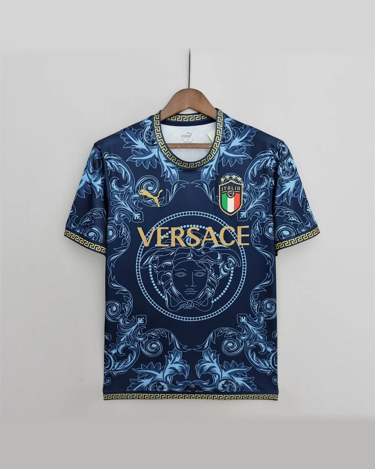 Italy 2022 Italy X Versace Blue football jersey