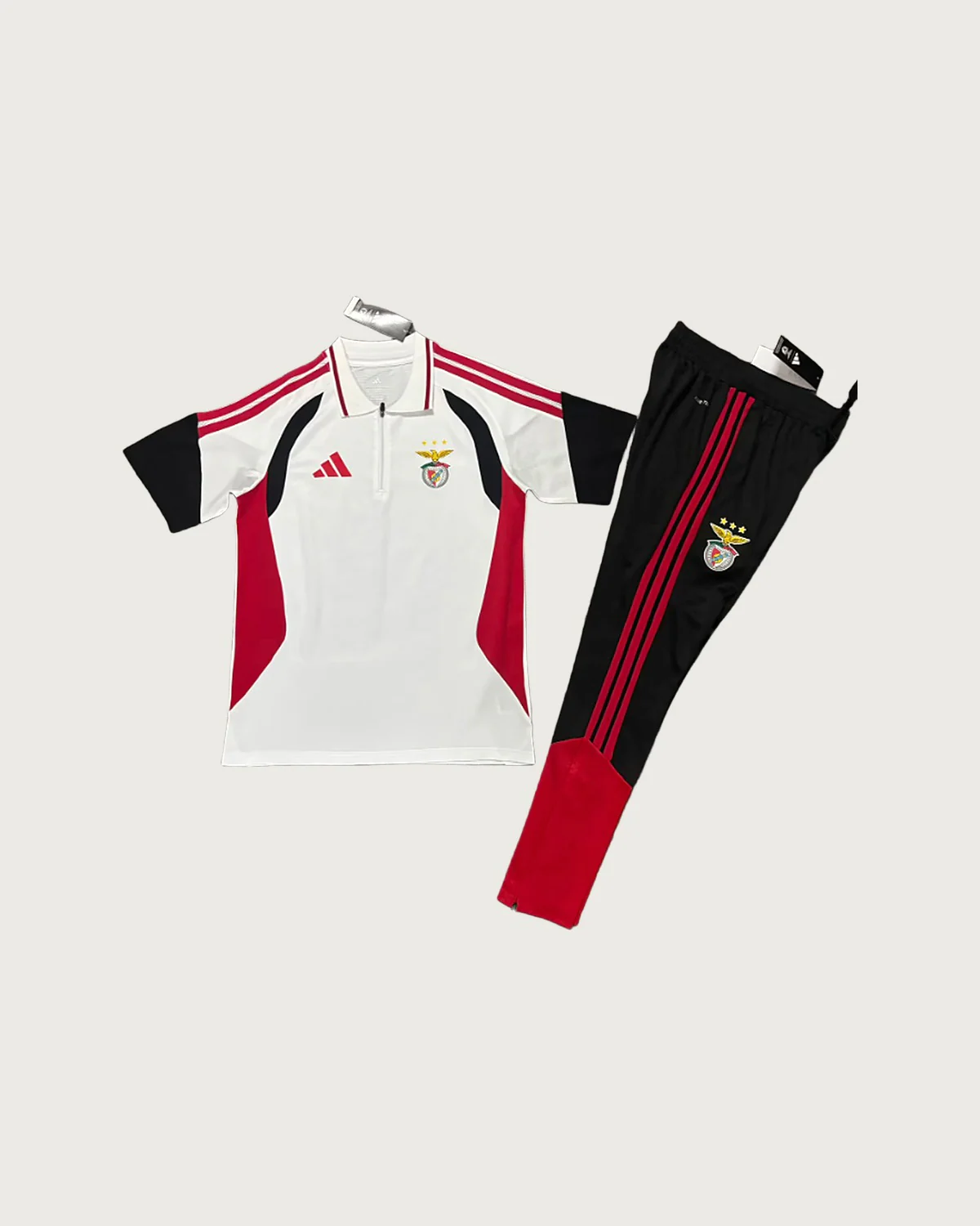 Benfica Benfica White Polo Set with Training Pants football jersey
