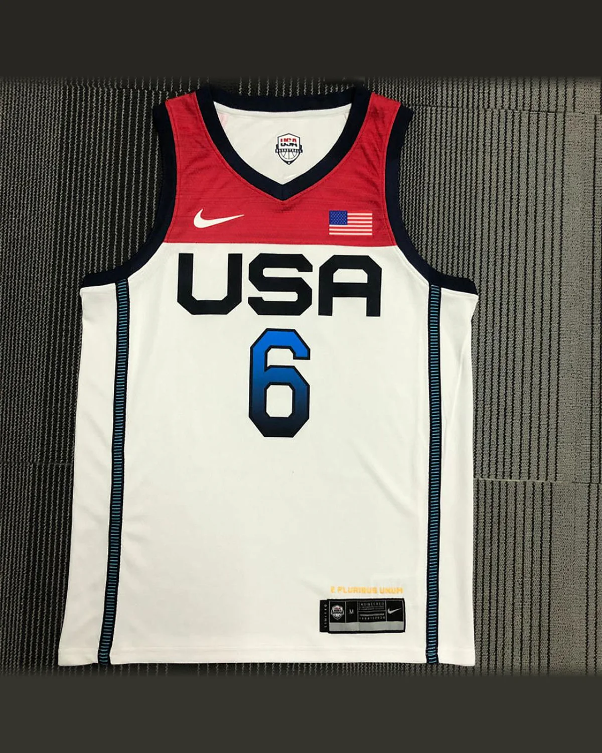 USA USA National White Jersey LILLARD#6 football jersey