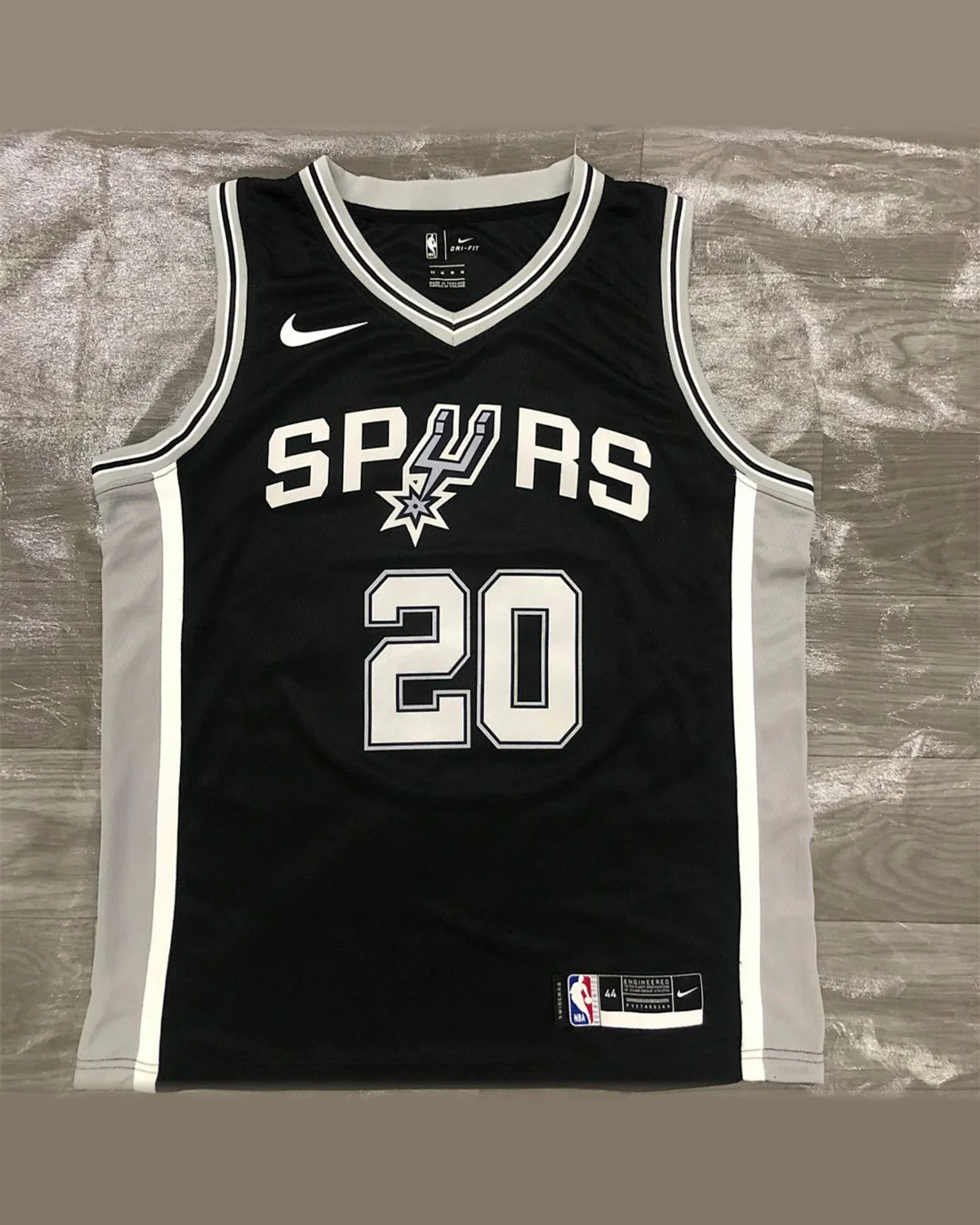 Tottenham Hotspur Tottenham Hotspur San Antonio Spurs V-Neck Black Jersey GINOBILI#20 football jersey