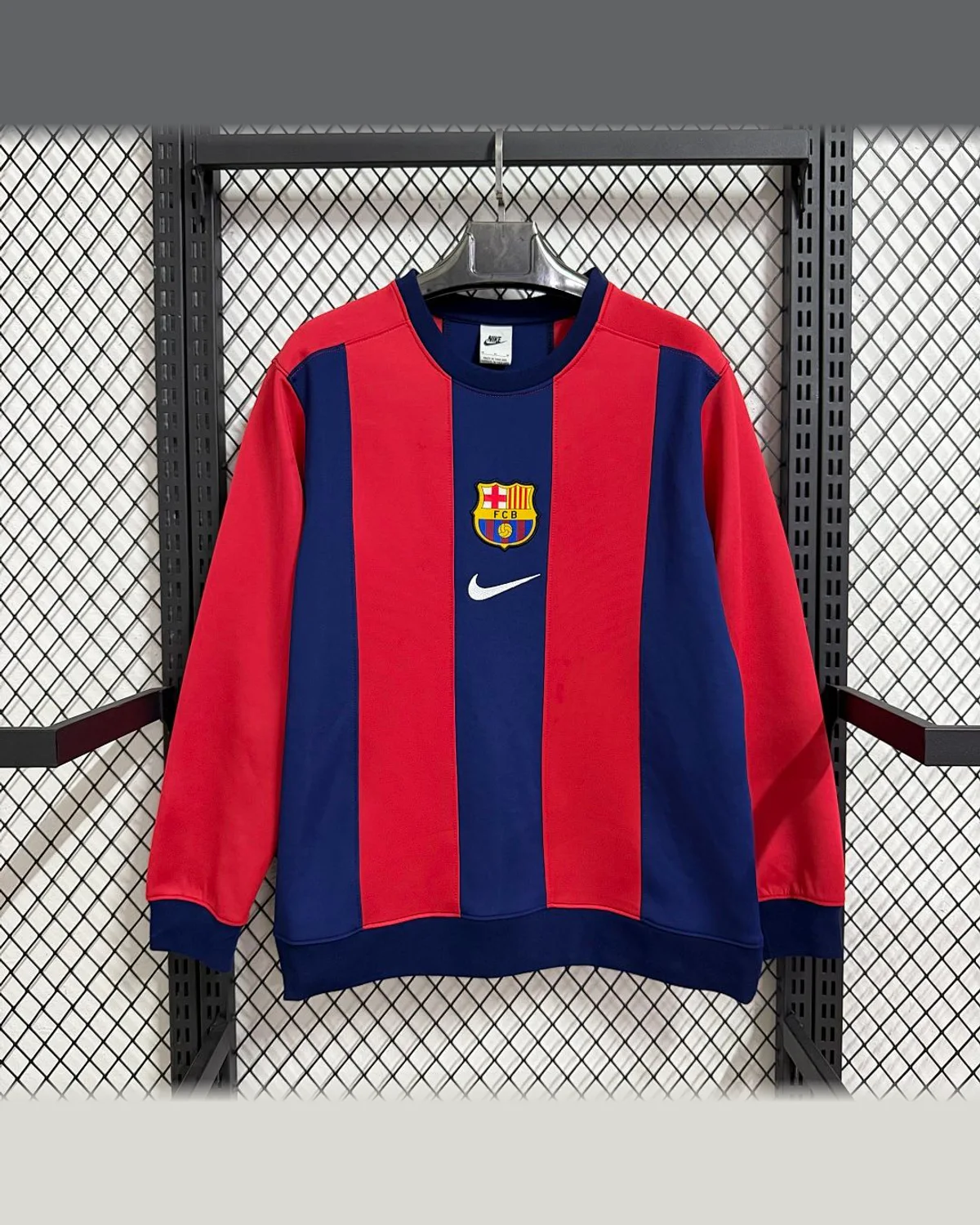 FC Barcelona Barcelona Red and Blue Block Long-Sleeved Thickened Casual Hoodie football jersey