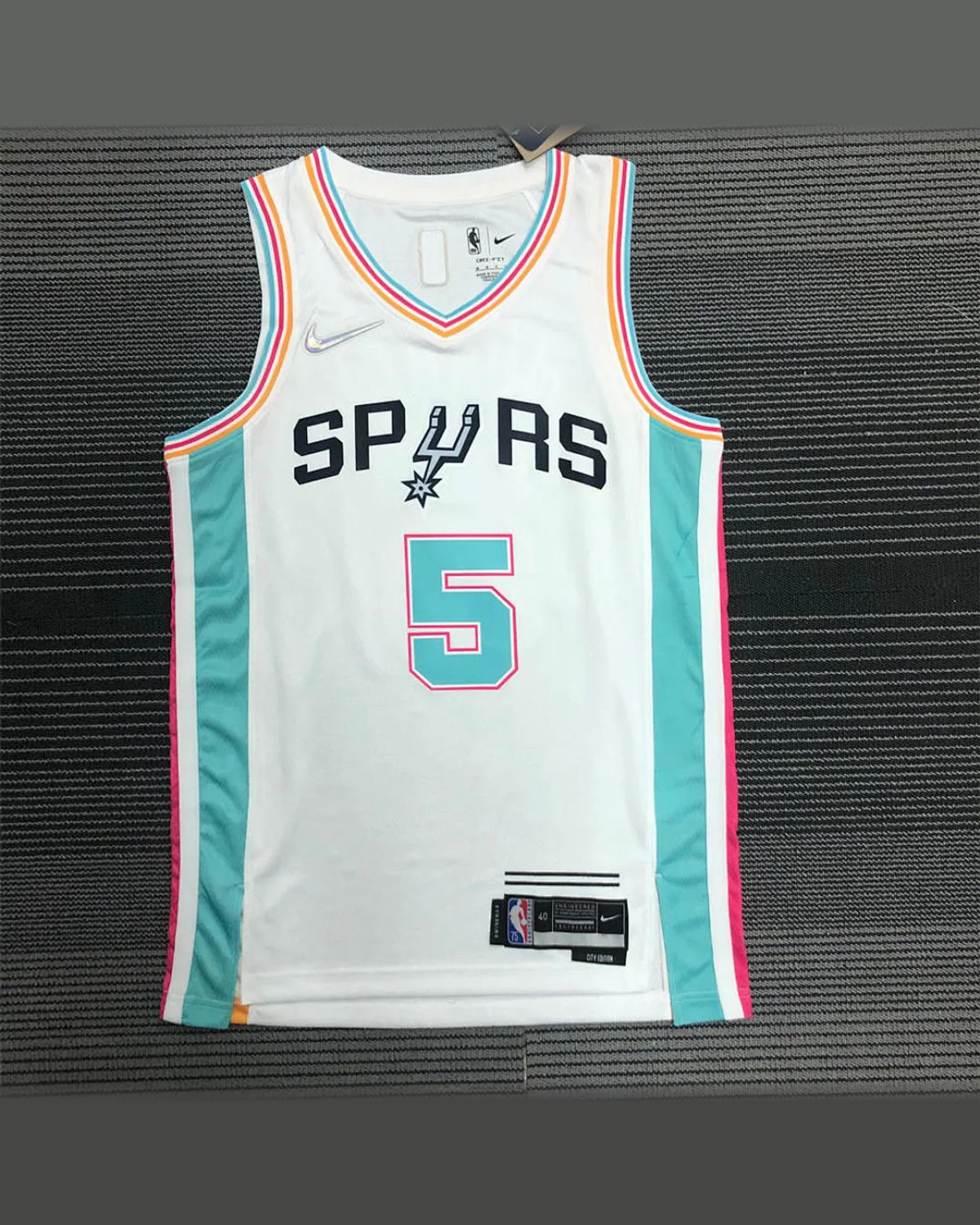 Tottenham Hotspur Tottenham Hotspur San Antonio Spurs V-Neck White 75th Anniversary Jersey MURRAY#5 football jersey
