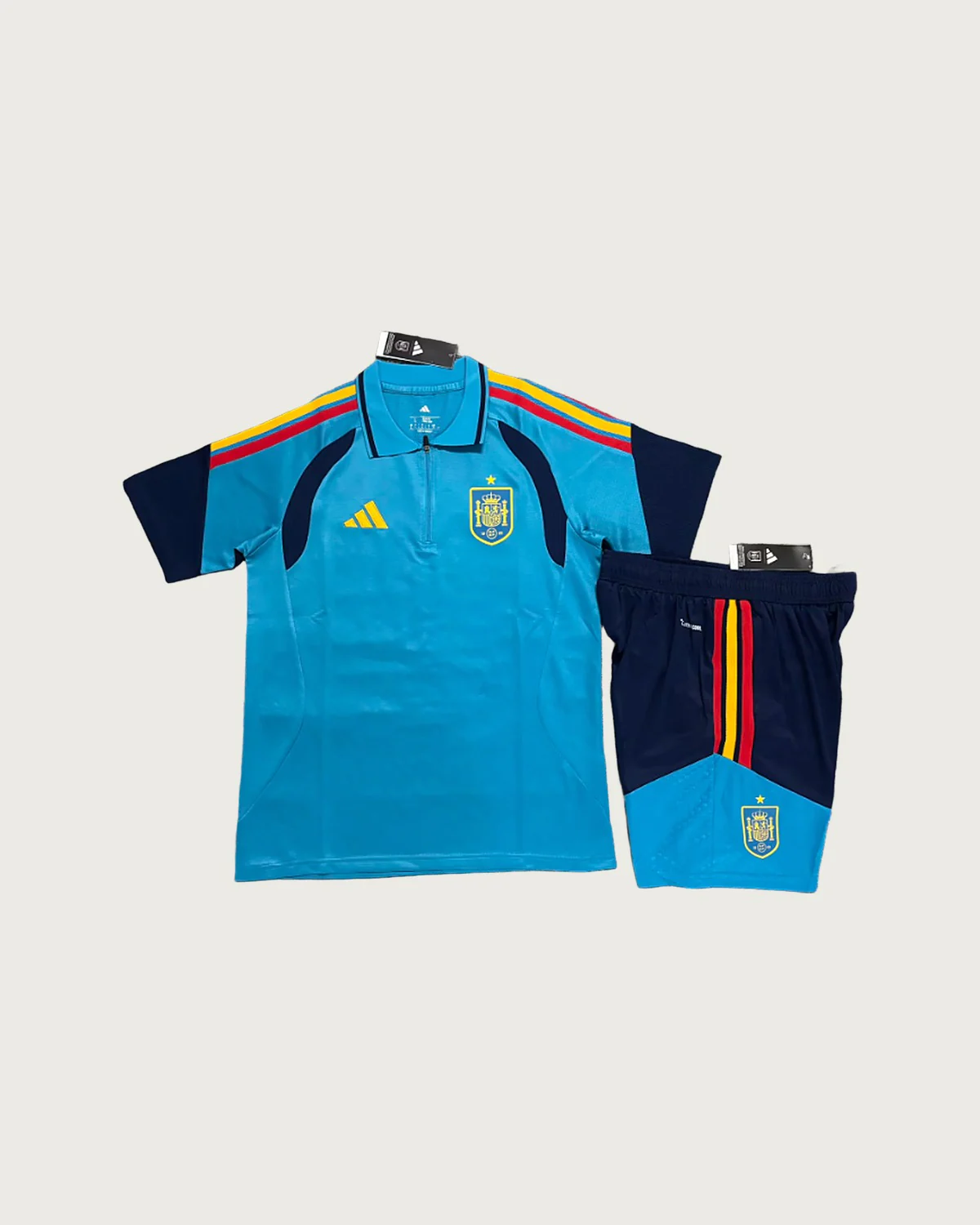 Spain Spain Sky Blue Polo Set with Shorts football jersey