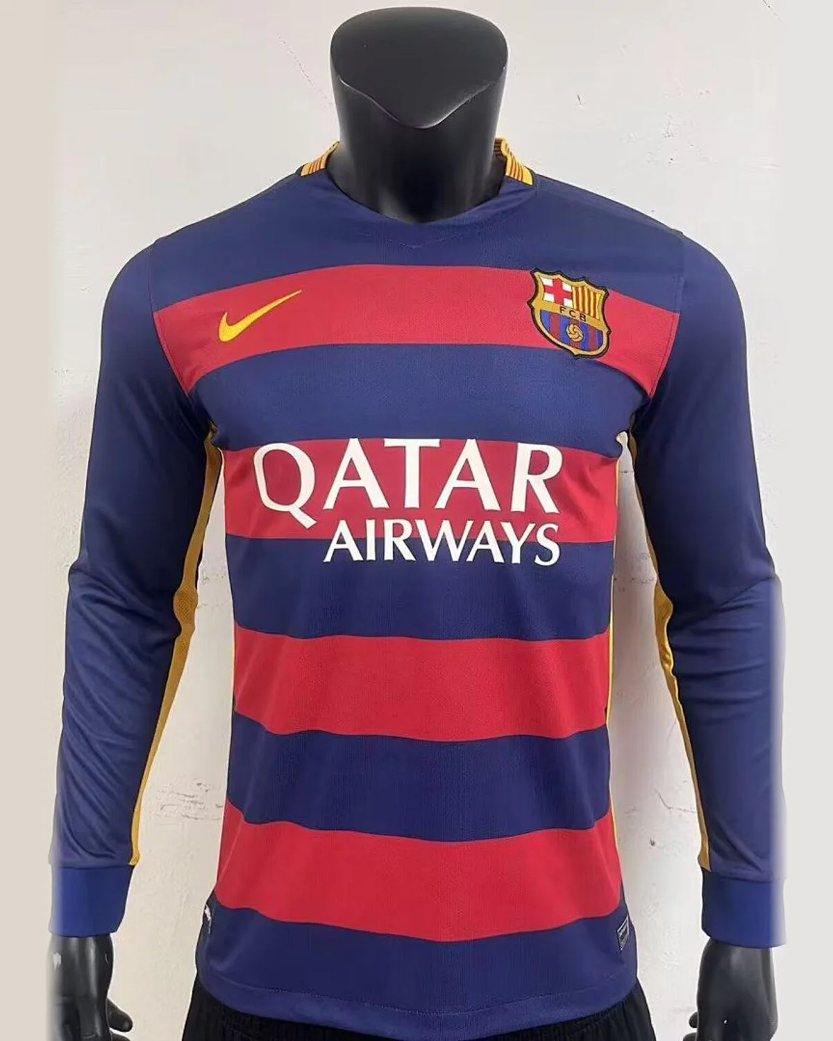 FC Barcelona 14-15 Barcelona Home Long Sleeve - Player Version football jersey