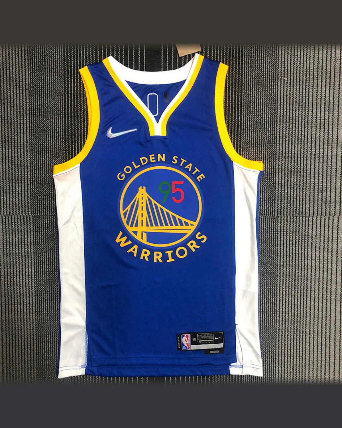 Mexico Golden State Warriors V-Neck Mexico Edition 75th Anniversary Blue Jersey TOSCANO#95 football jersey
