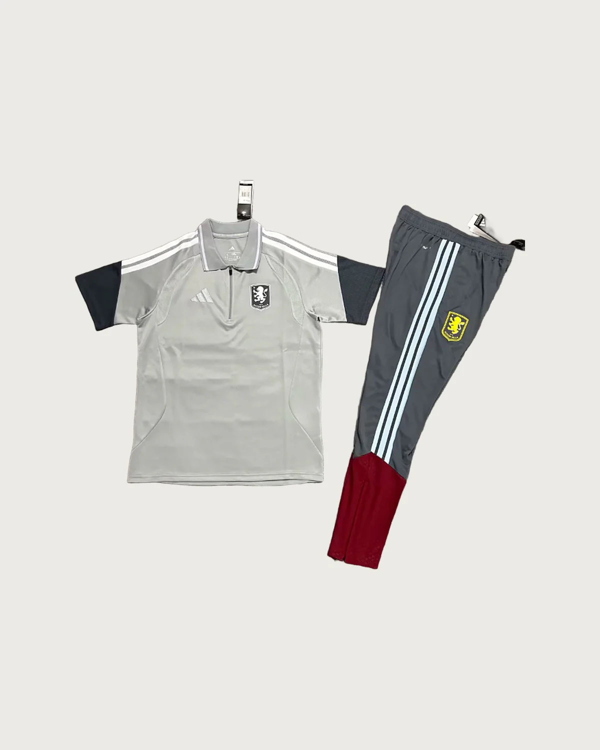 Aston Villa Aston Villa Light Grey Polo Set with Training Pants football jersey