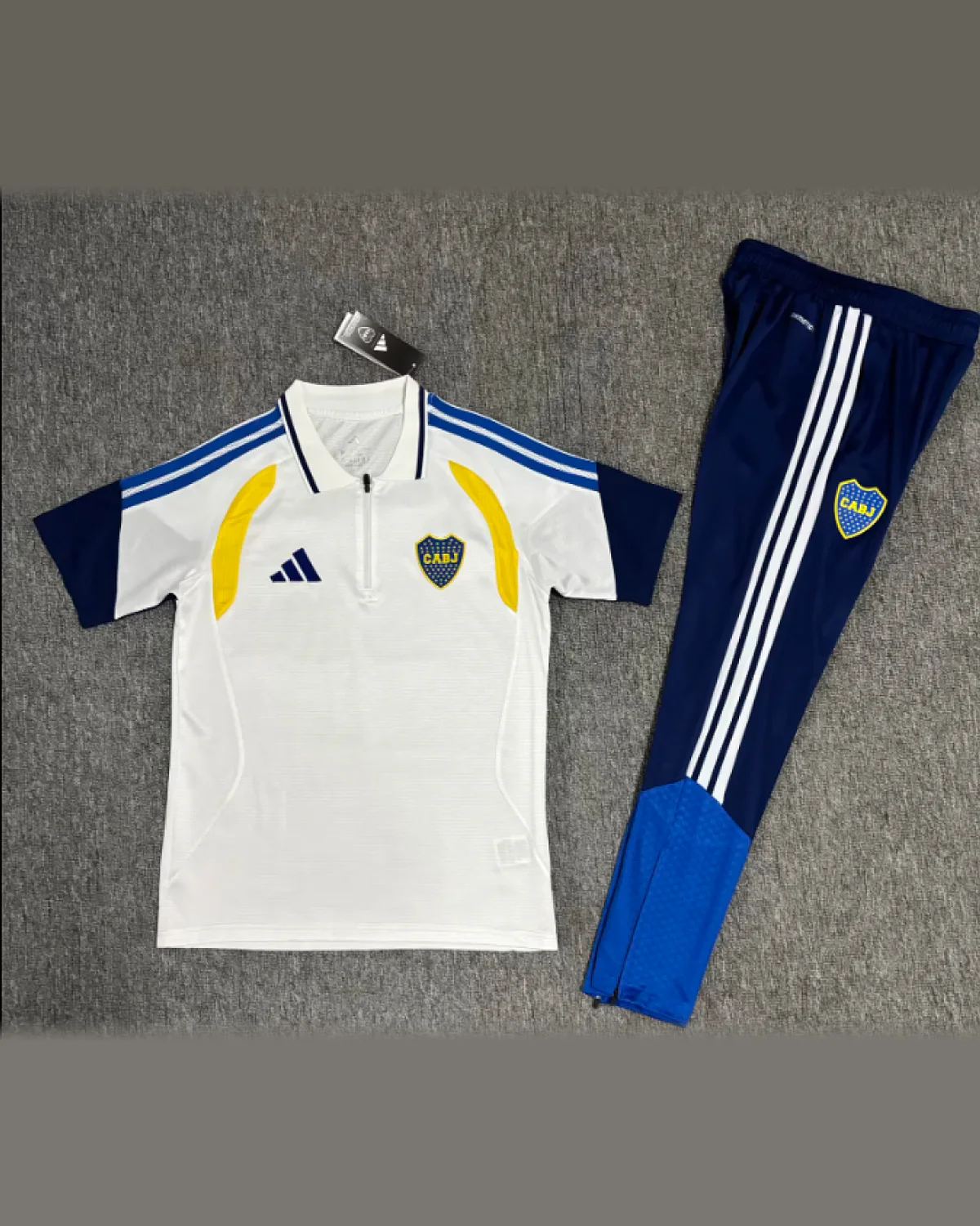 Boca Juniors Boca White Polo Shirt and Trousers Set football jersey