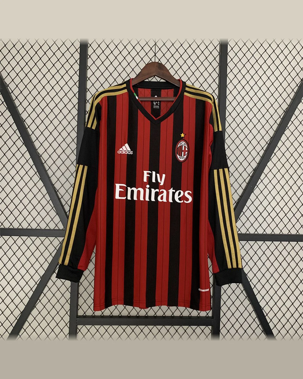 AC Milan Retro Long Sleeve AC Milan 13/14 Home football jersey