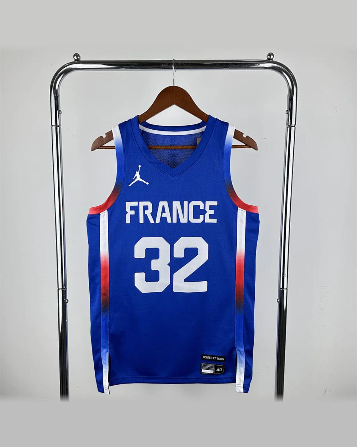 France France 2024 Olympic Games Blue Jersey WEMBANYAMA#32 football jersey